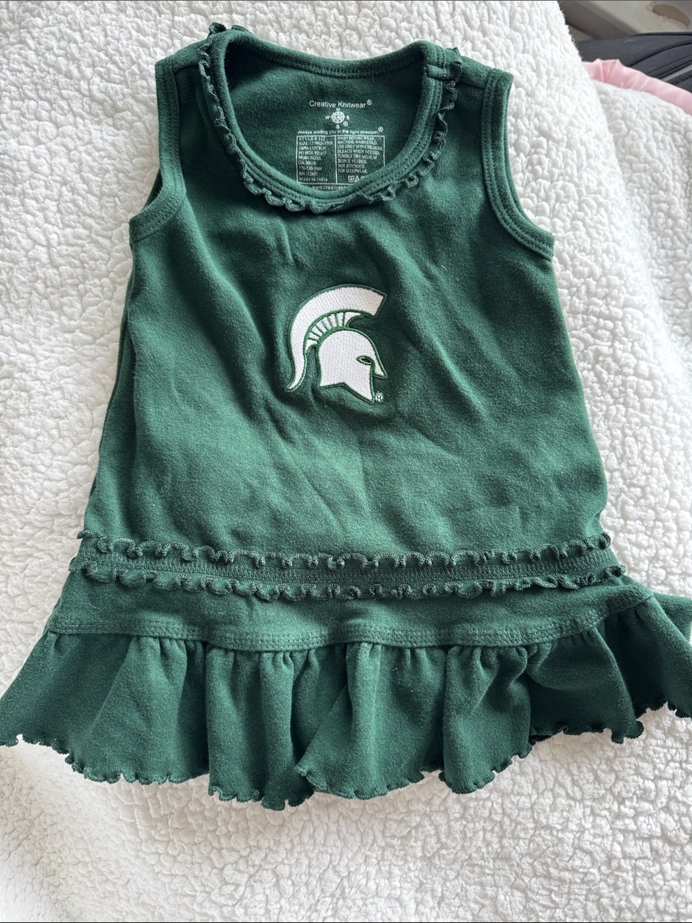 MSU Cotton Dress and Bloomers 12 M